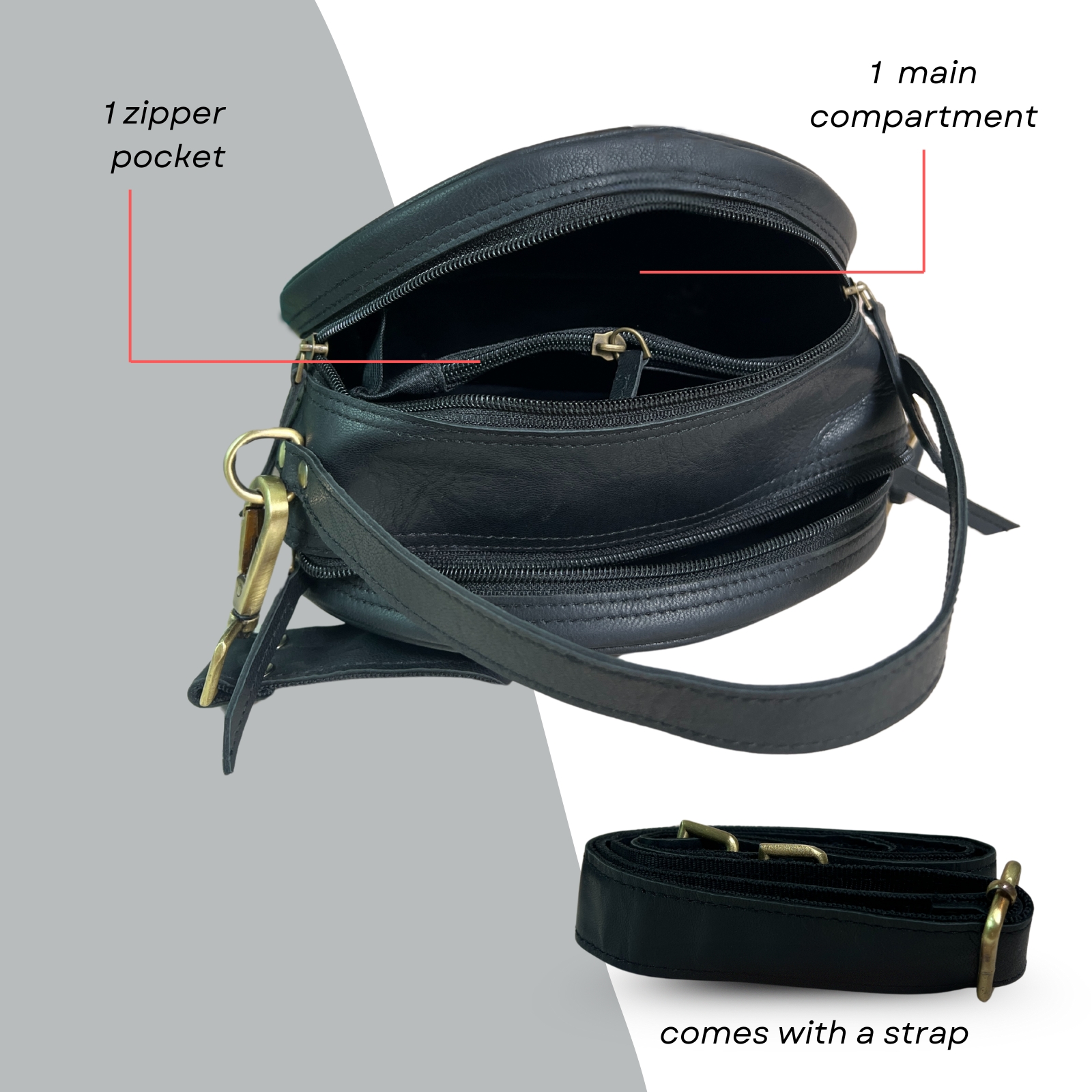 Madosh Women's Genuine Leather Handbag Purse – Minimalist Small Crossbody Bag with Detachable Strap & Top Handle, Handmade for Everyday & Evening Use